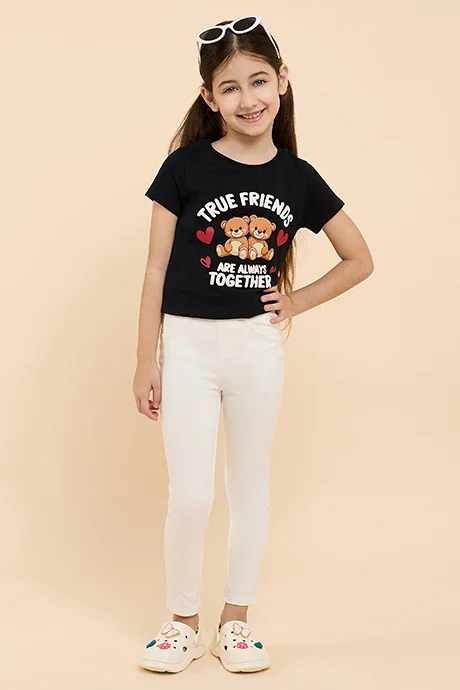 R&B Solid Skinny Fit Pants with Elastic Waist