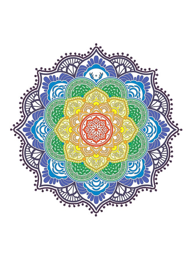 NIBEMINENT Lotus Printed Picnic Mat Red/Blue/Yellow 145x0.1centimeter  - Image 1
