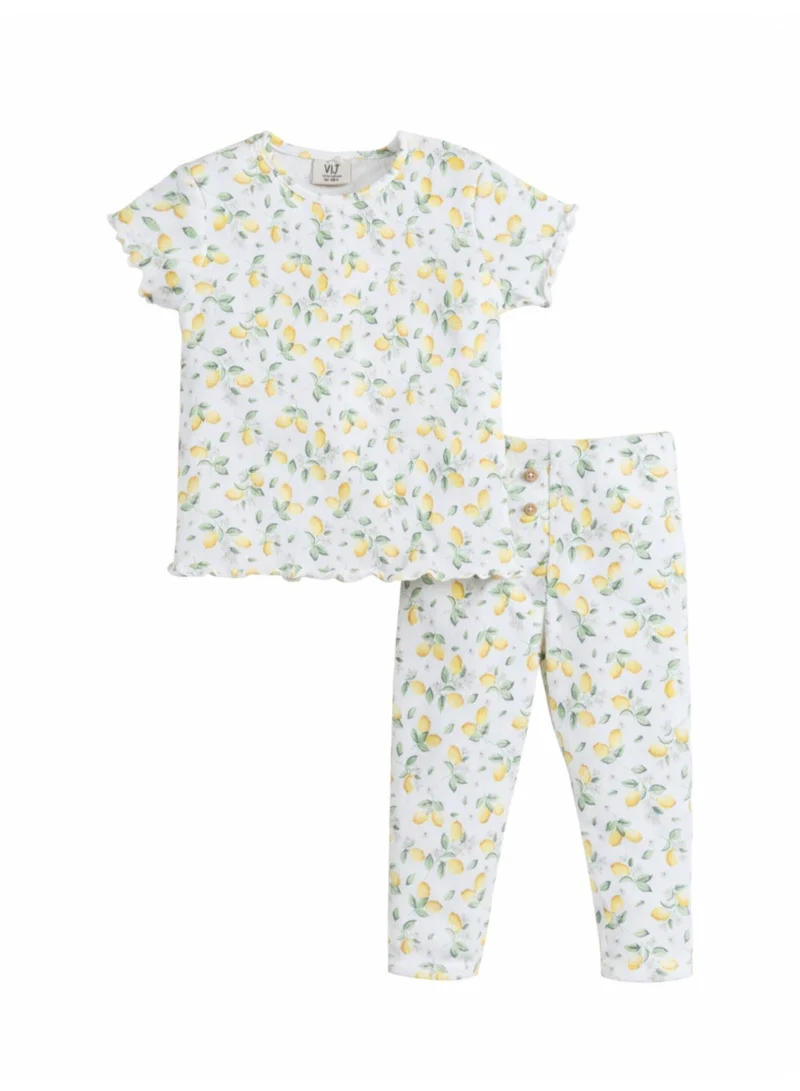 Victor And Jane  Infant Girls 2-Pack Rib T-Shirts & 2-Pack Rib Leggings Set (Daisy Floral & Cream Stripe) for Women | Best Price UAE