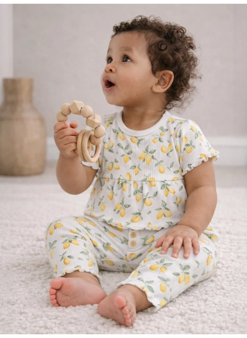 Victor And Jane  Infant Girls 2-Pack Rib T-Shirts & 2-Pack Rib Leggings Set (Daisy Floral & Cream Stripe) for Women | Best Price UAE