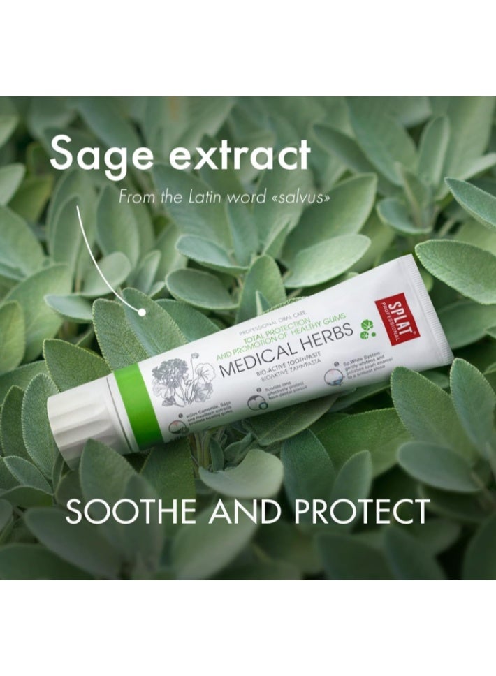 سبلات معجون أسنان جل عشبي من SPLAT Medical Herbs مع المريمية والبابونج - للعناية باللثة، 100 مل - Image 2