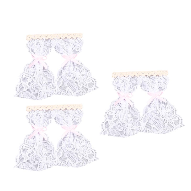 3 Pcs Dollhouse Lace Curtain Vintage Exquisite Elegant Miniature Lace Curtain for 1/12 Dollhouses Decoration Photography - Image 2