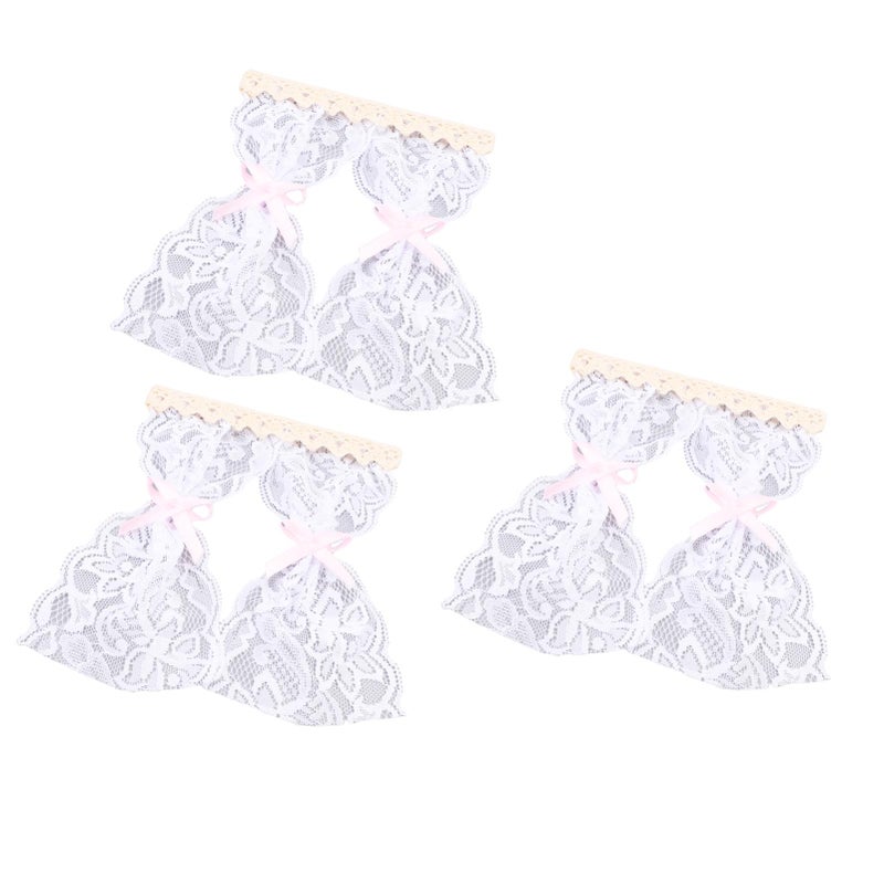 3 Pcs Dollhouse Lace Curtain Vintage Exquisite Elegant Miniature Lace Curtain for 1/12 Dollhouses Decoration Photography - Image 4