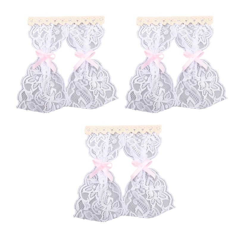 3 Pcs Dollhouse Lace Curtain Vintage Exquisite Elegant Miniature Lace Curtain for 1/12 Dollhouses Decoration Photography - Image 5