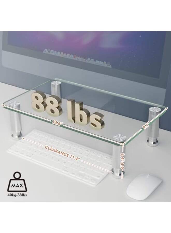 Computer Monitor Stand Riser With Height Adjustable Multi Media Desktop Stand For Computers Laptops And Tvs Hd01T 002 - Image 3