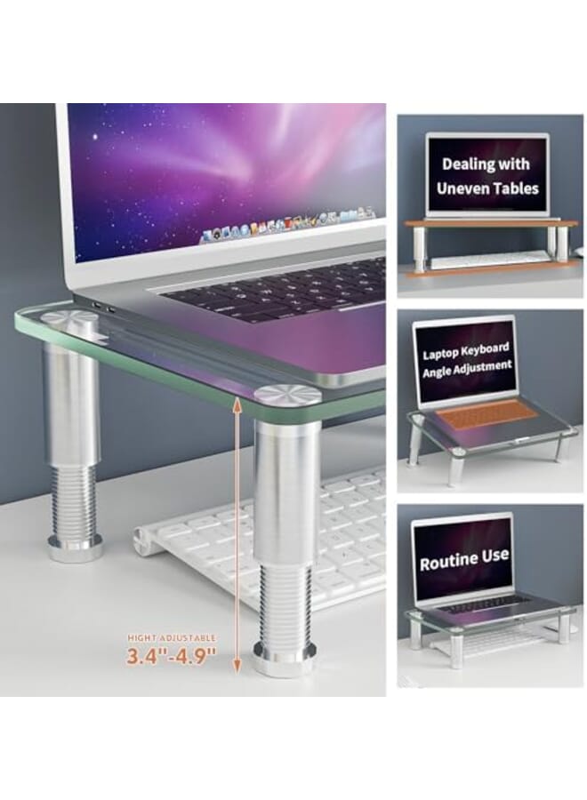 Computer Monitor Stand Riser With Height Adjustable Multi Media Desktop Stand For Computers Laptops And Tvs Hd01T 002 - Image 2