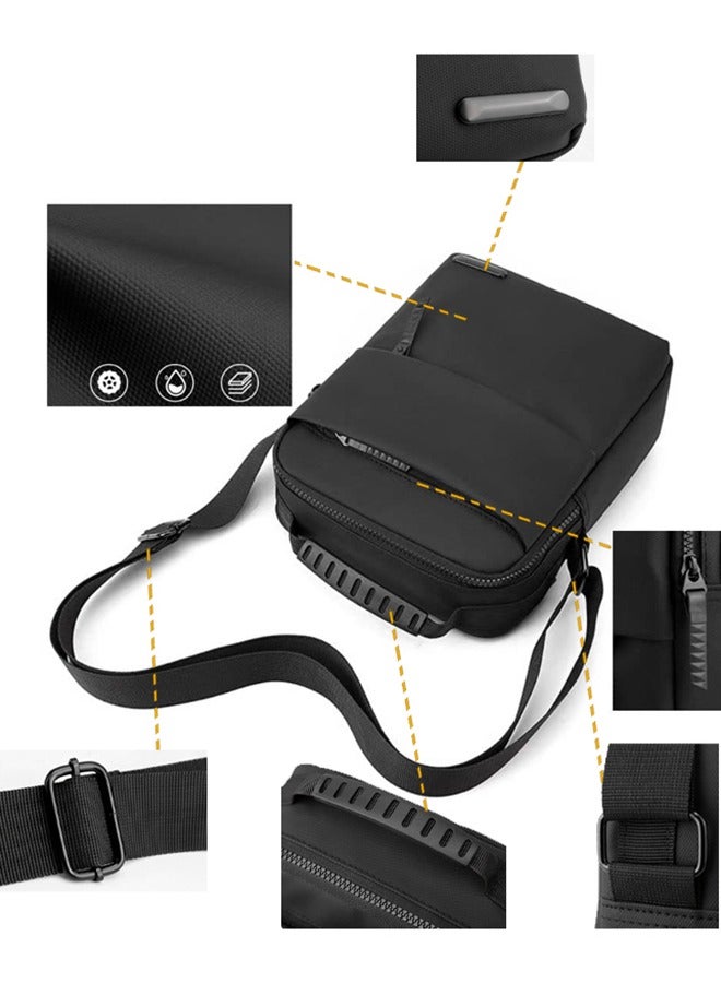 Sling Crossbody Bag Small Shoulder Backpack for Men Chest Bags Casual Daypack for Business Travel Cycling (Black) - Image 4