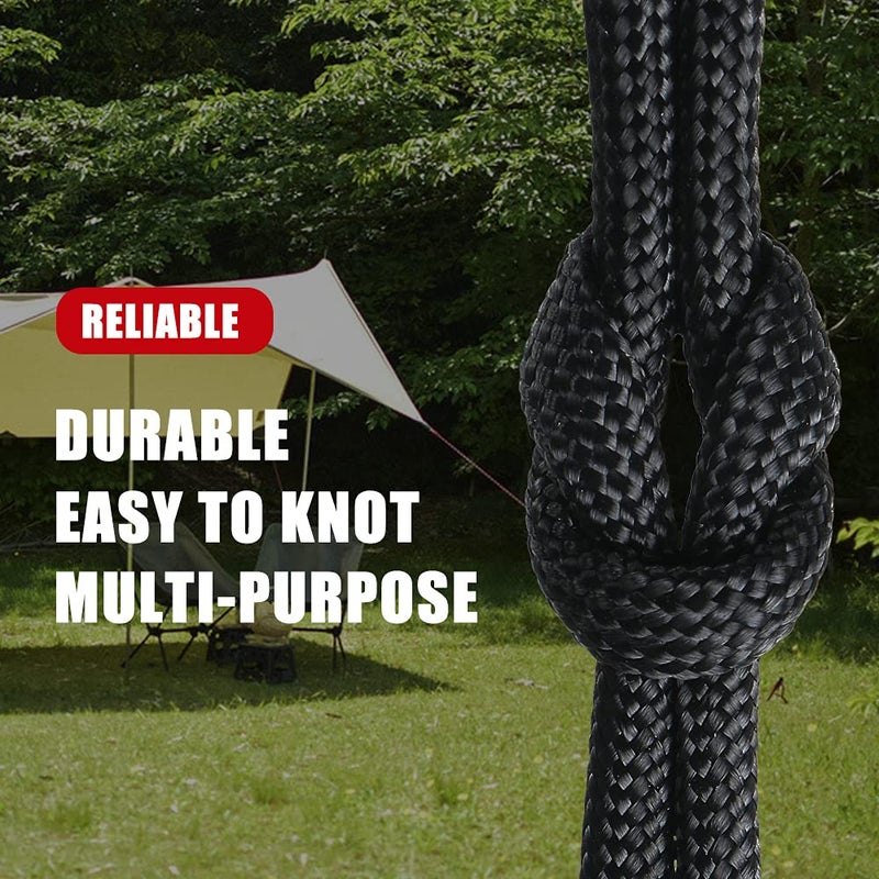 WEREWOLVES 650lb Paracord/Parachute Cord - 9 Strand Paracord Rope - 100', 200' Spools of Parachute Cord, Type III Paracord for Camping, Survival (Black, 100 Feet) - Image 3