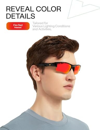 Mryok+ Polarized Replacement Lenses for Oakley Half Jacket - Fire Red - Image 4