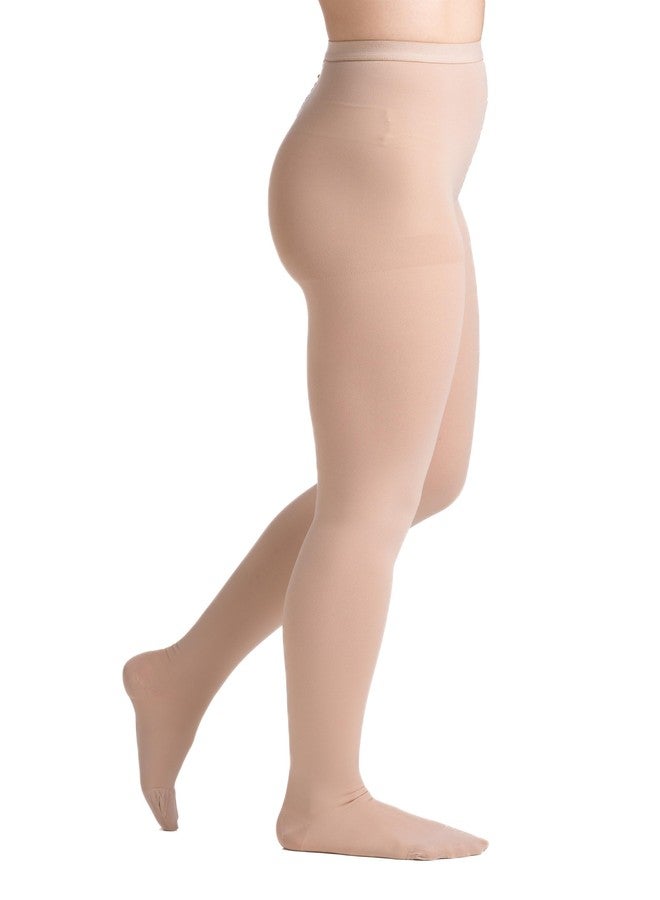 EvoNation Men & Women Waist High 20-30 mmHg Graduated Compression Opaque Pantyhose - Firm Pressure Compression Garment - Image 1