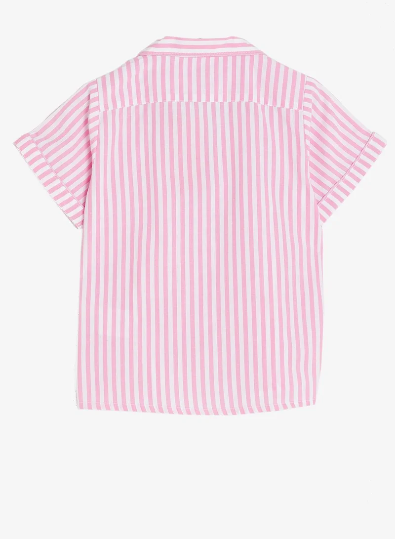Pinata  Pink Stripe Button Through Cotton Shirt Pyjamas for Women | Best Price UAE