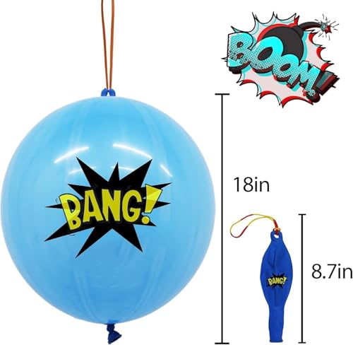 MAXDUCK 30Pack Hero Punch Balloons for Kids Party Game Favor Supplies Decorations Assorted Color Comic Hero Design Punch Balloons for School Classroom Game Kids Hand Out - Image 5