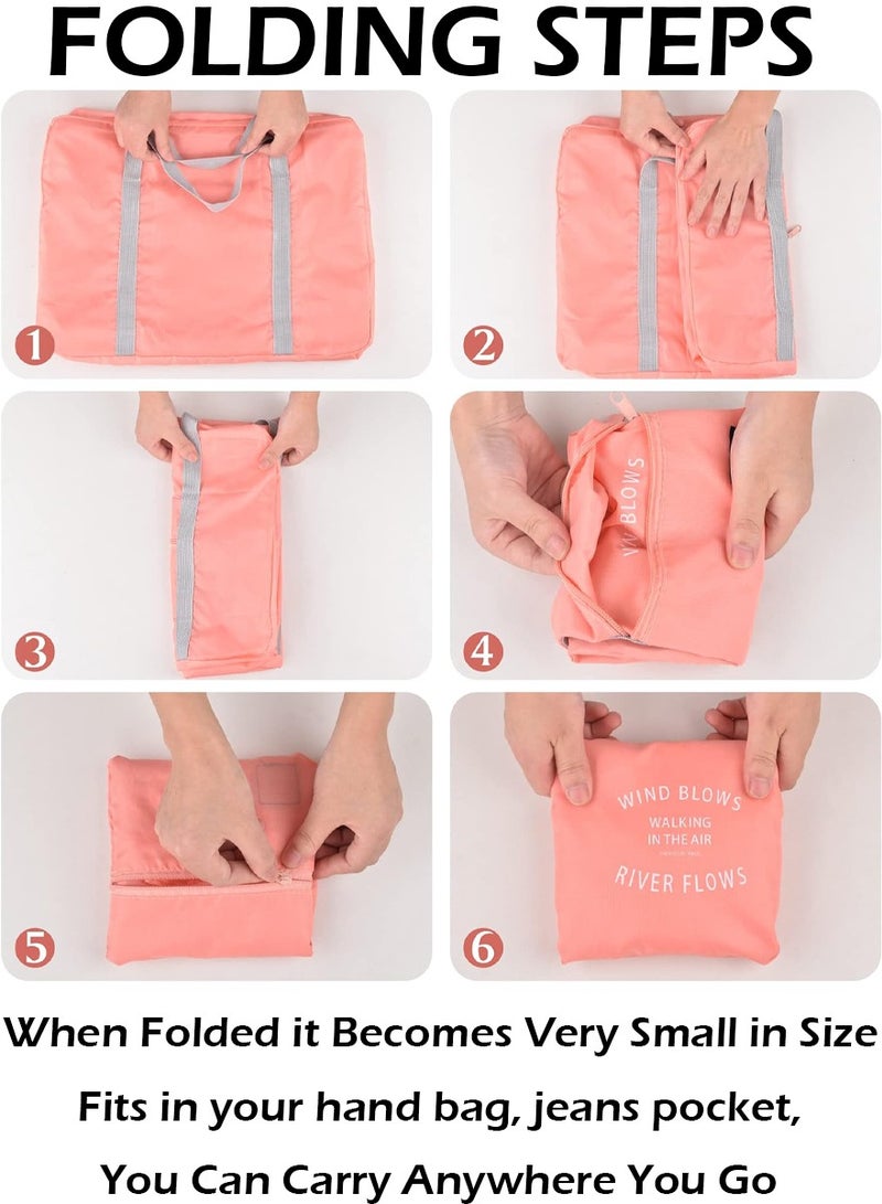 ISHWAZ Portable Folding Luggage Organizer, Large Capacity Travel Bag For Travelling, Airplane Carry-On, Trips, More, Durable Folding Bag, Clothing Storage Bag For Daily Use, Moving Packaging Bag, Weekend Bag - Image 3