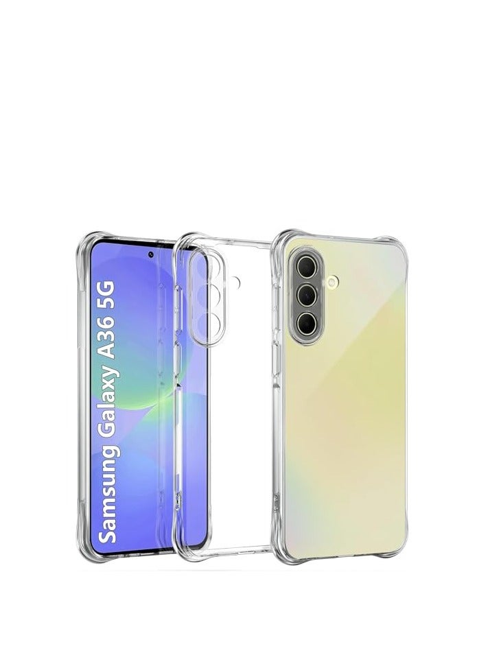 Clear Silicone Case for Samsung Galaxy A36 5G with Shockproof Protective Corners, Thin Soft Transparent Protective Flexible TPU Transparent Mobile Phone Case Scratch-Resistant Case Cover - Image 1