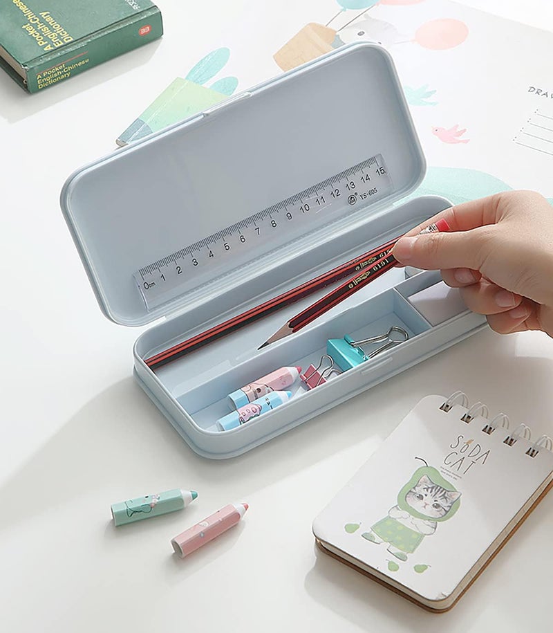 SYGA Plastic Pencil Case for Kids Pencil Box Pencils and Markers Storage Box (Blue) - Image 5