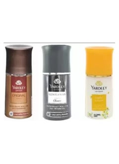 Yardley Yardley London original,Gentelman classic,English blossom Deodorant Roll-on Deodorant Roll-on - For Men and Women (150 ml, Pack of 3) 