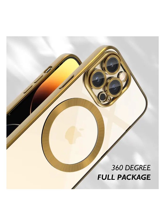Generic - Luxury Plating Clear Magnetic For Magsafe Wireless Charge Case Compatible With IPhone 14 Pro Soft Silicone Ultraslim Edges Protective TPU PC Hybrid Case(14 Pro) - Image 1