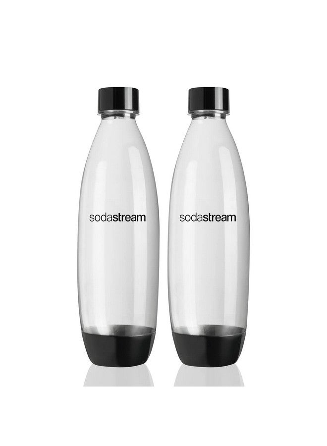 sodastream Twin Pack Fuse Carbonating Water Bottles 1 Litre, for Sparkling Water Maker, BPA Free, for Spirit, Spirit One Touch, Power, Play, Source, 2 x Reusable & Refillable Bottles (Black) - Image 1