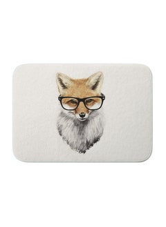 NIBEMINENT Fox Printed Anti-Skid Doormat White/Brown/Black 40 x 60cm 