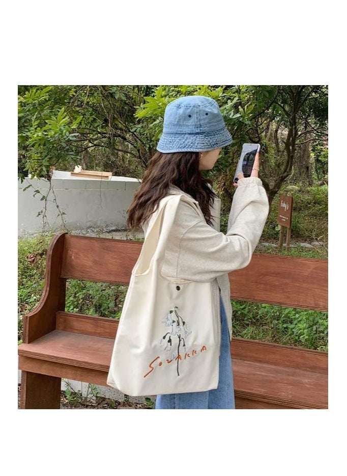 Taoqiao Women Canvas Tote Bag  - Image 3