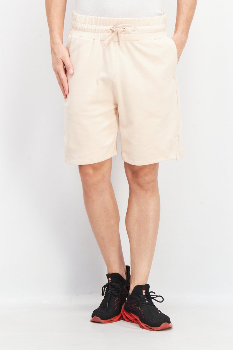 TRIBE OF 6 Men Embroidered Side Pocket Shorts, Peach - Image 1