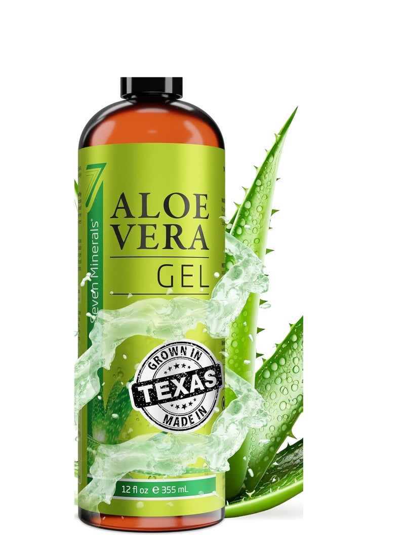 Seven Minerals Seven Minerals Aloe Vera Gel - 99% Organic, Big 12 oz - NO XANTHAN, so it Absorbs Rapidly with No Sticky Residue - Made from Real Juice, NOT Powder  - Image 4