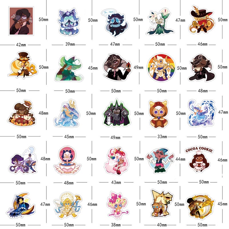 BLCAFEE 62 Pcs Cookie Run Kingdom Aesthetics Cartoon Waterproof Vinyl Stickers for Water Bottles Laptop Suitcase for Birthday Party Supplies Halloween Decoration Favors - Image 2