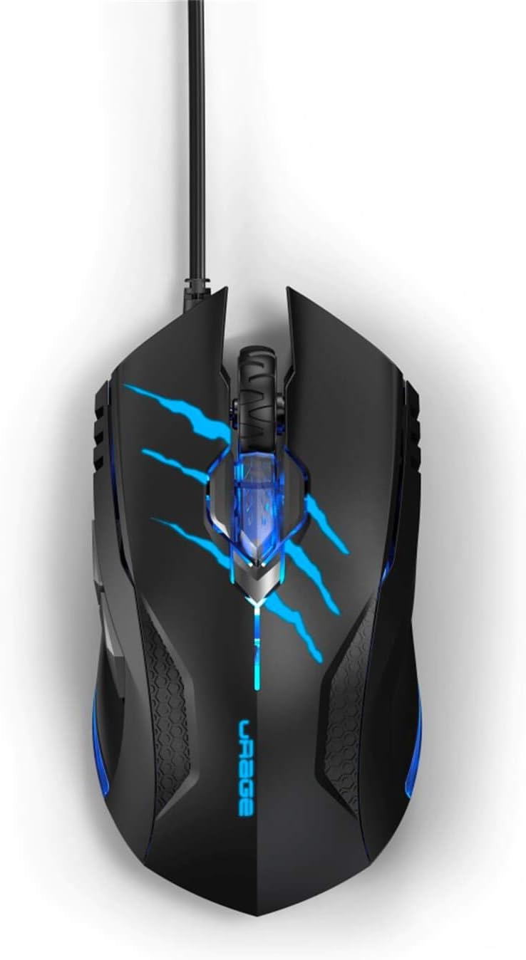 uRage Reaper 100 Gaming Mouse 4200 DPI 4 LED Light Wired Optical 6 Button Programmable 1000Hz Polling Kailh Switches PTFE Feet Ergonomic Right-Handed for PC Laptop FPS MOBA Gaming Black - Image 4