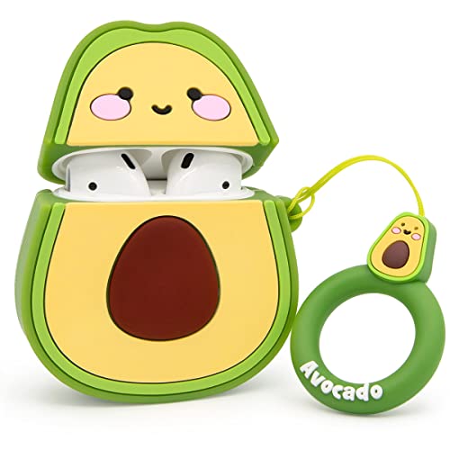 Dumkery Cute Airpods Case, Avocado Airpods 2 Case, 3D Fruit Airpods 1st Generation Case, Airpods 2nd Generation Shockproof Silicone Charging Cases with Cleaner Kit and Keychain for Girls Boys Women - Image 3