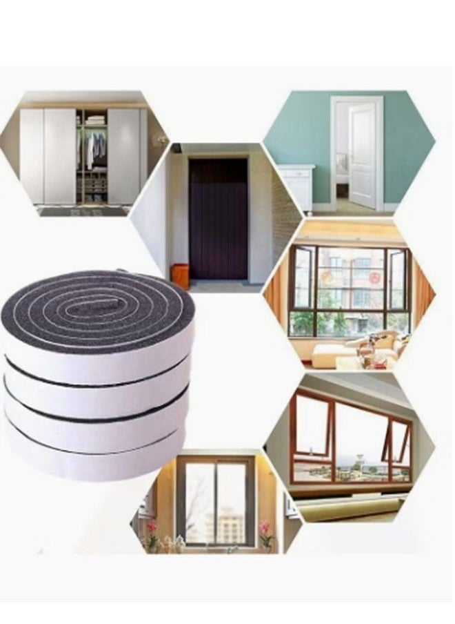 Ant - Seal Tape, Strong Adhesive Soundproof Shockproof Gap Sealing Foam Rubber, Weather Stripping Strip Tape for Home Window Door Draught Excluder Air Conditioner 8 Rolls of 1M Long Each - Image 1