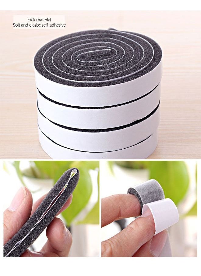 Ant - Seal Tape, Strong Adhesive Soundproof Shockproof Gap Sealing Foam Rubber, Weather Stripping Strip Tape for Home Window Door Draught Excluder Air Conditioner 8 Rolls of 1M Long Each - Image 1