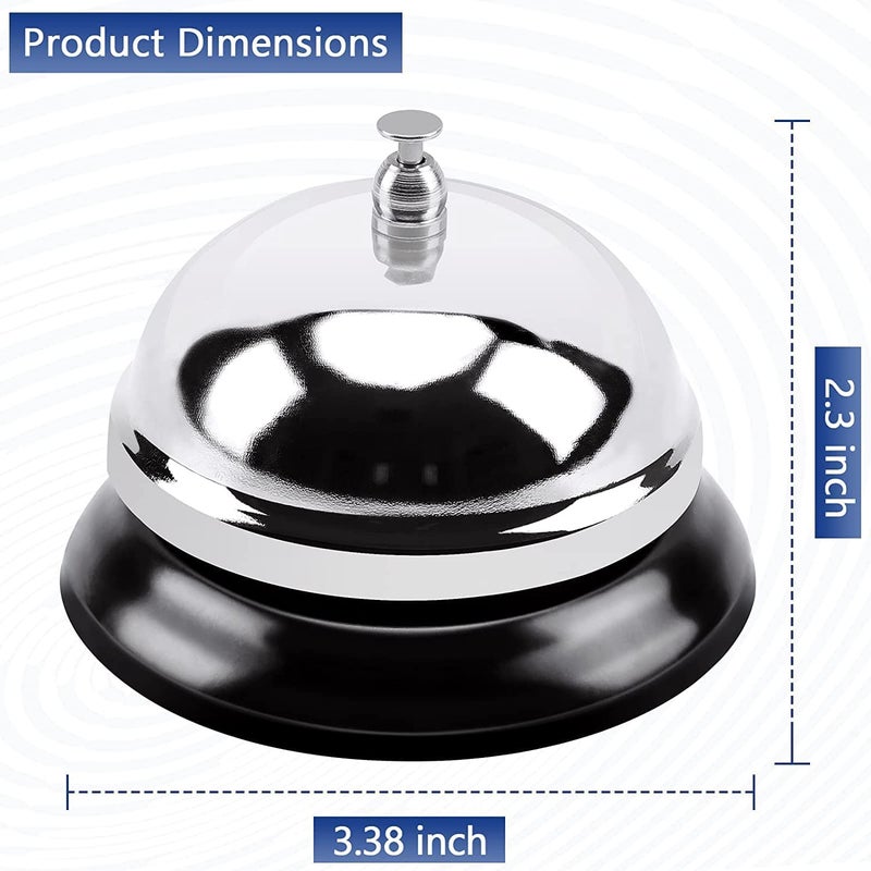 AmigozZ Stainless Steel Call Service Bell, Hand Held Desk Reception Call Bell, Attention Call Ringer Counter Bell, Ideal for Restaurants, Schools, Reception,Offices, Pet Dog Training.(1pc) - Image 2