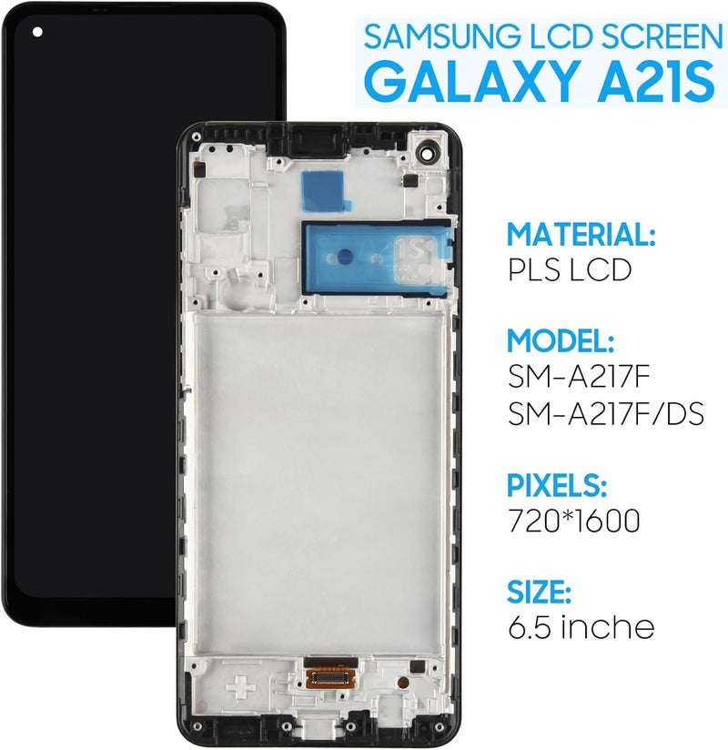 شاشة Yondista لسامسونج جالاكسي A21s LCD عرض SM-A217F SM-A217F/DS SM-A217M SM-A217M/DS SM-A217N استبدال شاشة تجميع لمس رقمي (أسود مع إطار) - Image 2