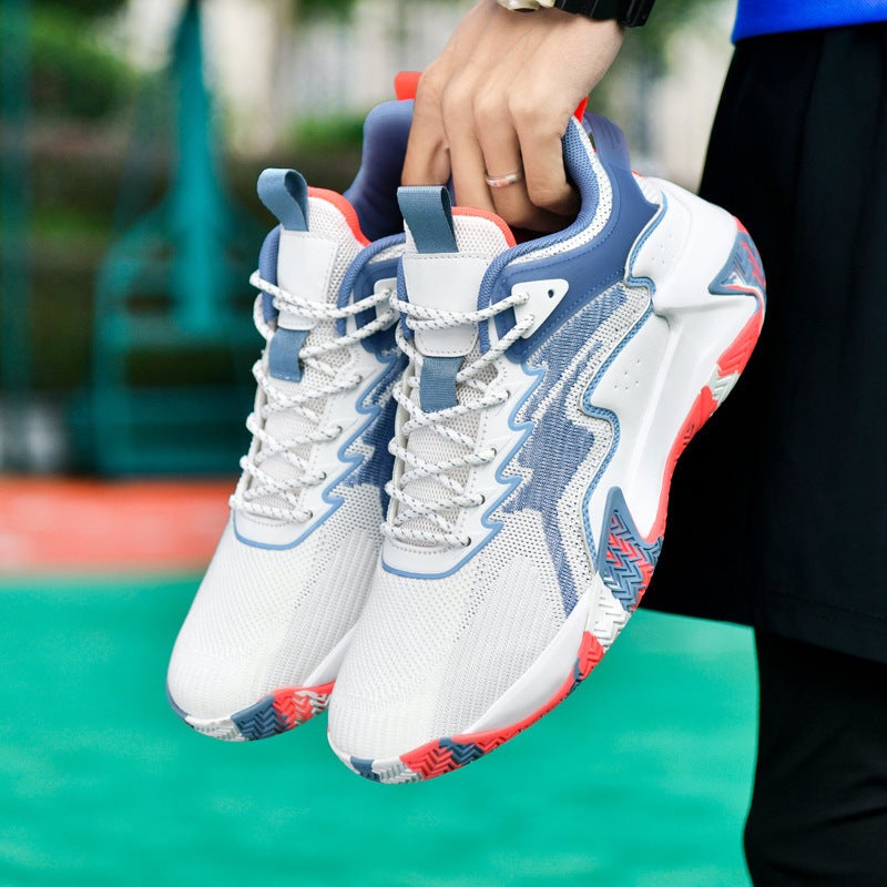 New Practical Sports Large Size Basketball Shoes For Boys Mid-Top Cement Floor Wear-Resistant And Sound-On Student Sports Shoes - Image 2