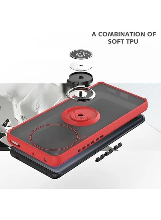 Compatible With Tecno Camon 30 4G 5G Case With Ring Holder Pc Plus Tpu Shockproof Bumper Case Matte Translucent Protective Cover For Tecno Camon 30 Black