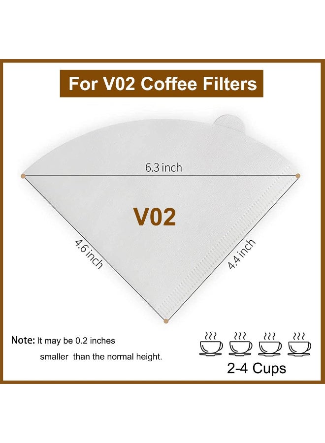 Kawkab Coffee Filter, Size 02 Cone Coffee Filters Disposable, 100 Count Unbleached Natural Paper Filters 2-4 Cup, 2 Cone For Pour Over and Drip Coffee Maker(100) - Image 2