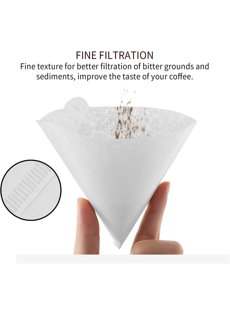 Kawkab Coffee Filter, Size 02 Cone Coffee Filters Disposable, 100 Count Unbleached Natural Paper Filters 2-4 Cup, 2 Cone For Pour Over and Drip Coffee Maker(100) - Image 5