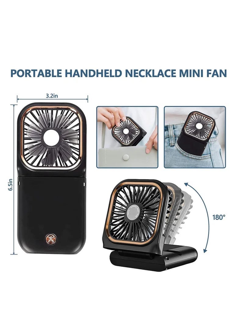 Captaintech Handheld Fan Foldable USB Rechargeable Fan for Home Office Outdoor Travel 3000mAh Power Bank Hands Free Cooling Fan - Image 4
