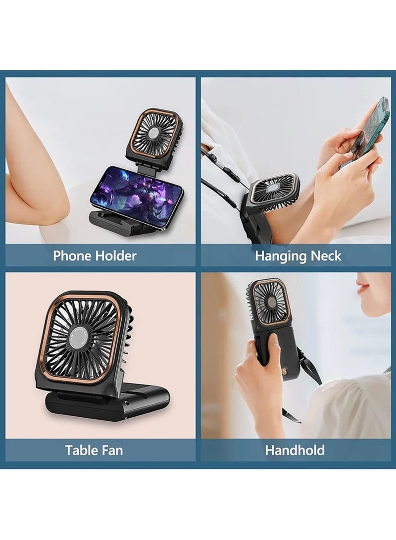 Captaintech Handheld Fan Foldable USB Rechargeable Fan for Home Office Outdoor Travel 3000mAh Power Bank Hands Free Cooling Fan - Image 5