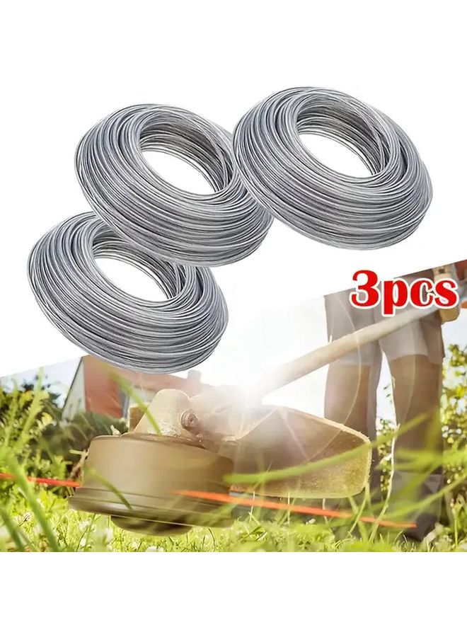 Heavy Duty Grass Trimmer Spool 3 Pack 590 55 Inch Nylon Steel Core Line - Image 1