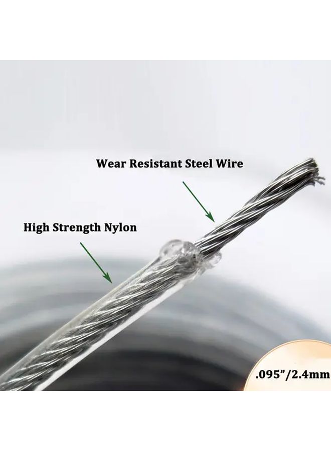 Heavy Duty Grass Trimmer Spool 3 Pack 590 55 Inch Nylon Steel Core Line - Image 3