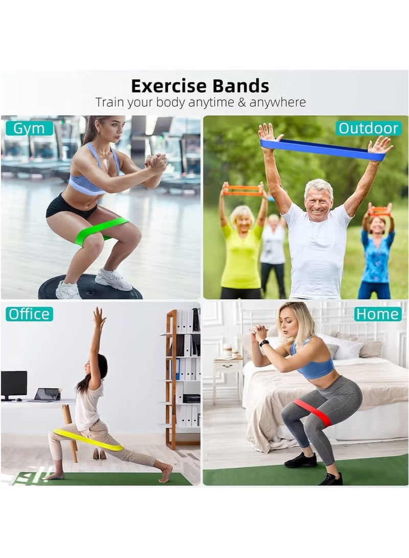 Resistance Bands Set, 5pcs Assorted Pounds Strength Training Exercise Resistance Loops Stretch Bands, Gym Fitness Yoga Workout Resistance Loops Bands for Arm Legs and hips - Image 3