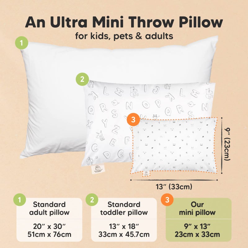 KeaBabies Mini Toddler Pillow with Pillowcase - 9x13 My Little Dreamy Travel Kids Pillow for Sleeping, Toddler Bed, Small, Tiny, Organic Cotton Pillowcase, Soft & Breathable, Kids 2-4 Years Old (Acorn) - Image 2