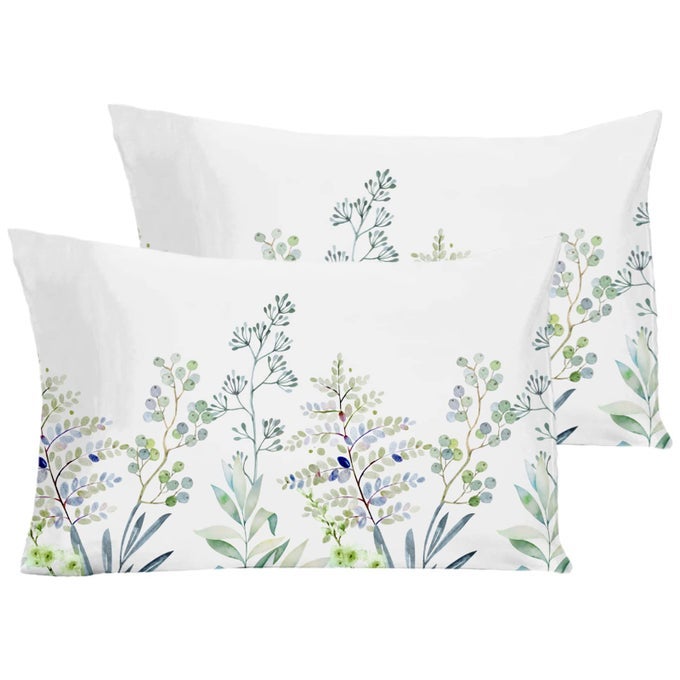 STANDARD PILLOW CASES SET OF 2 ULTRA SOFT DOUBLE BRUSHED MICROFIBER PILLOWCASES STANDARD FLORAL BED PILLOW COVERS FADE RESISTANT EASY SLIPON 20X26