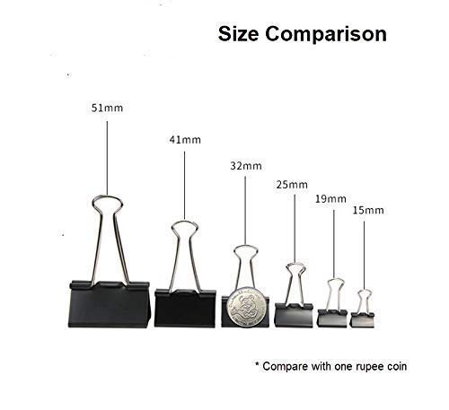 NSSP 25 mm Medium Size Paper Clips for Notes Letter, Papers, Binder Clamps in Offices, Home, School, Institutions (Black)(Pack of-60) - Image 2