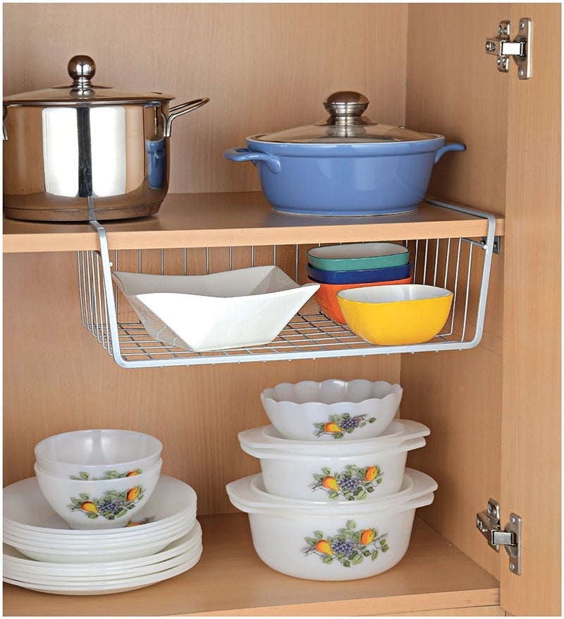 Go Hooked Go Hooked Undershelf Basket Large 16 Inch for Maximum Storage Efficiency Optimize Your Space for Kitchen and Pantry Organize with Ease Home and Office (Set of 2)  - Image 1