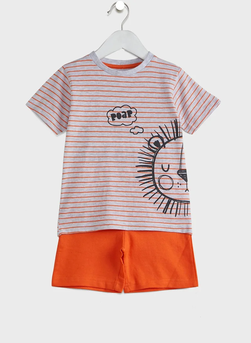 Babybol Kids Graphic T-Shirt + Shorts Set