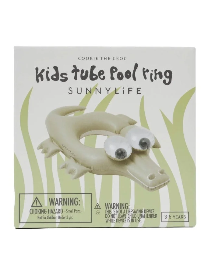 SUNNY LIFE Kids Pool Ring – Crocodile Shape | Inflatable Swim Ring for Children | Fun Animal Pool Float for Kids | Summer Water Toy for Beach & Pool