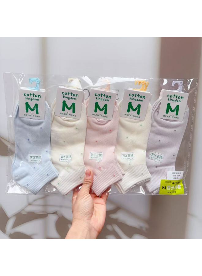 New Spring And Summer Women's Socks Students Low Waist Socks Women's Sports Korean Style Sweat Absorbing Breathable Cute All-match Sports Cotton Socks