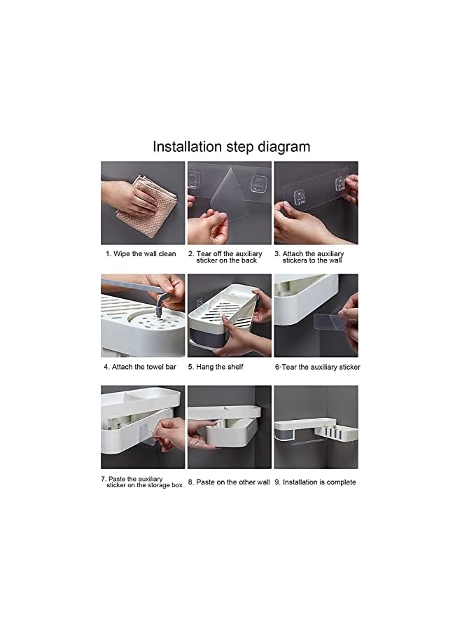 Raxoom Shelves, Bathroom Storage Shelf, Shower Caddy, Bathroom Rack Organizer Wall Mounted - Image 5